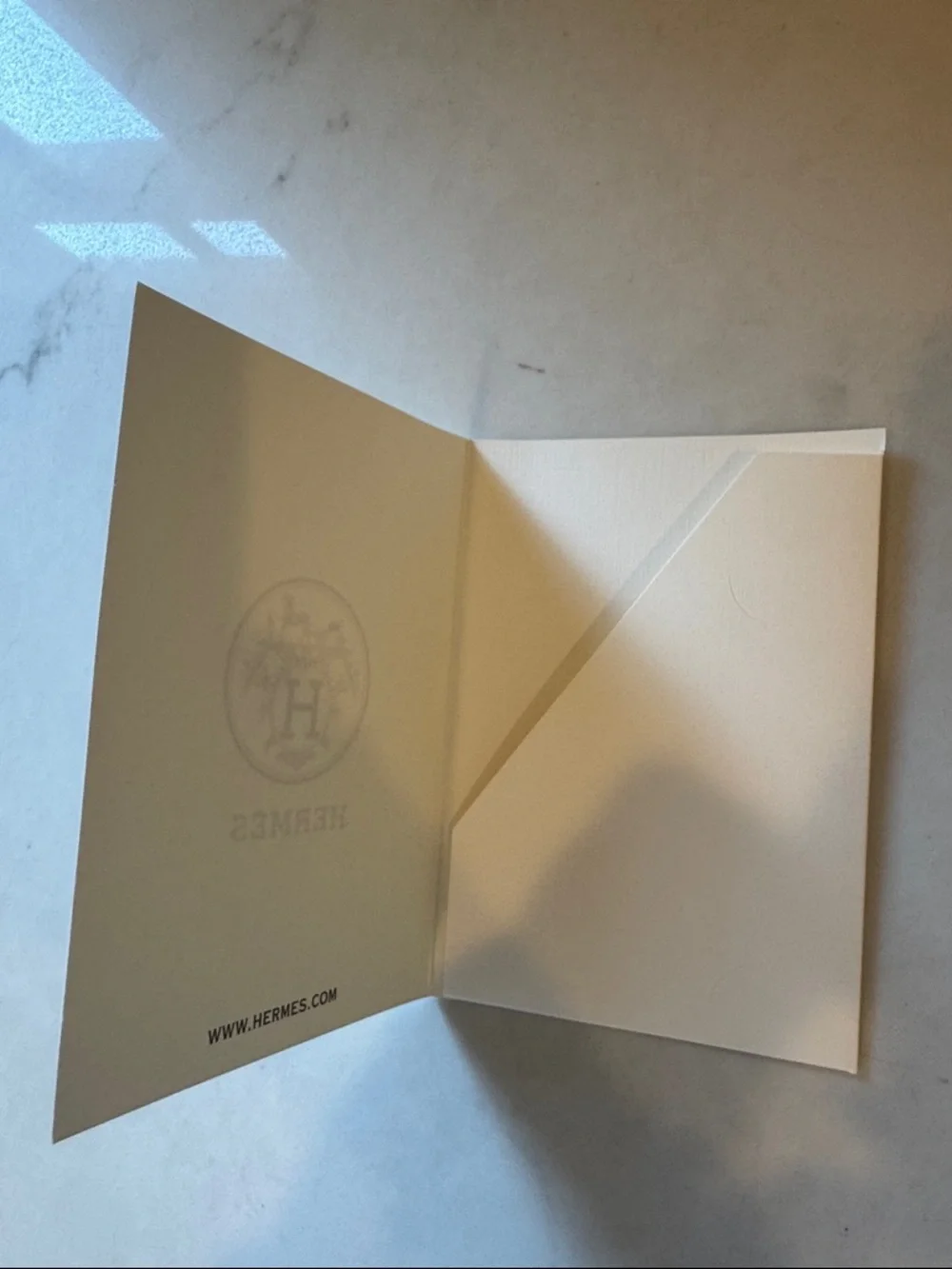 Hermes Orange Gift Bag with Brown ribbon and card  8.5x11.5x3